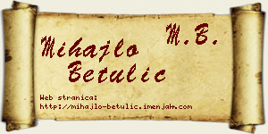 Mihajlo Betulić vizit kartica